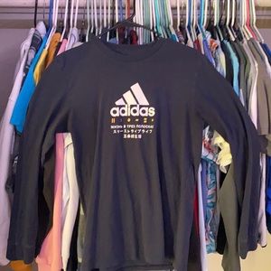 Adidas navy blue long-sleeve t-shirt